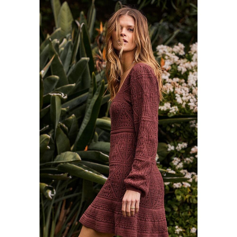 NWT Saltwater Luxe Bibianna Mini Dress in "Mulberry" Brown Size XL